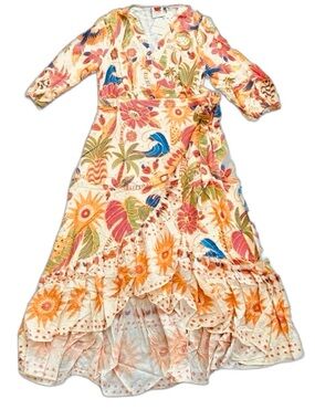 NWT Anthropologie Farm Rio Tropical Wrap Maxi Dress Large